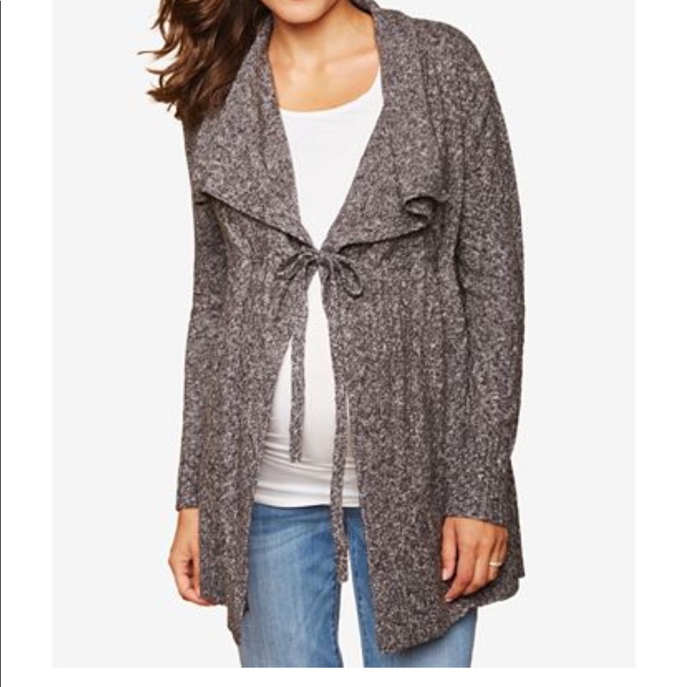 Gray motherhood maternity tie front sweater size M